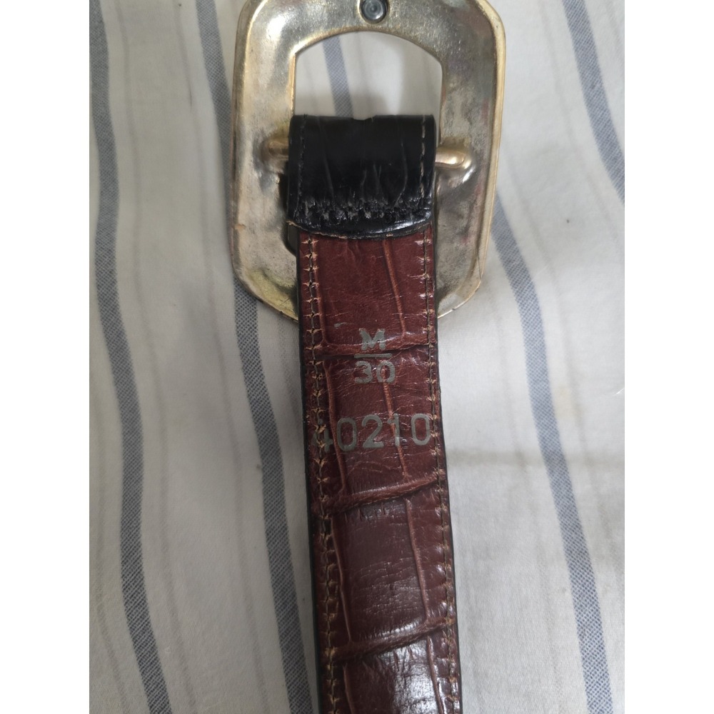 Brighton Belt Women Medium Reversible Black Brown Croc Leather Silver Gold 40210 - Picture 4 of 5